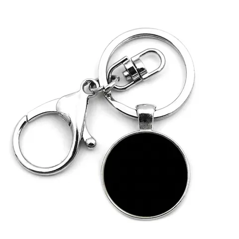Porte Clés Pendentif Cœur Et Rond Alliage De Zinc Verre Ton Argent Avec Fermoir Mousqueton Accessoire De Mode