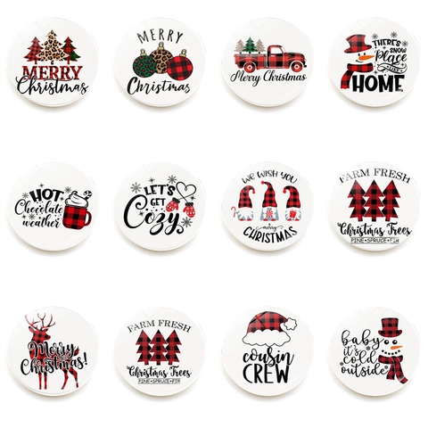 Calamite da Frigo Buffalo Plaid di Natale Adesivi Magnetici in Cristallo di Vetro per Decorazione Casa Cucina Ufficio Regalo