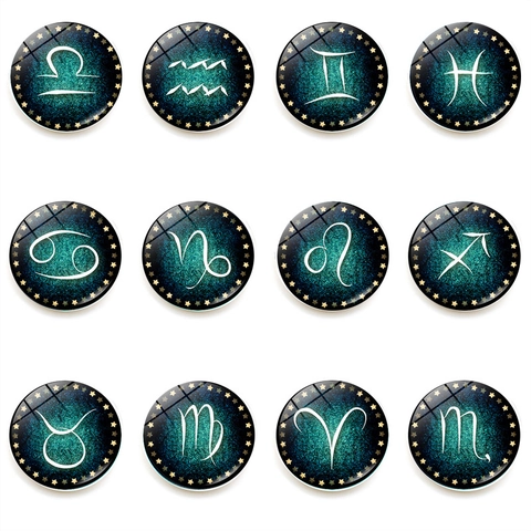 12 Sterrenbeelden Glas Koelkastmagneten 25mm Kristal Tijdjuweel Magnetische Stickers Sterrenhemel Galaxy Huis Kantoor Decor