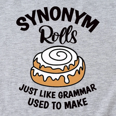 Dames Casual Katoenmix T-Shirt Synonym Rolls Grappige Grammatica Kaneelbroodje Grafische Print Korte Mouw Ronde Hals Mode Top