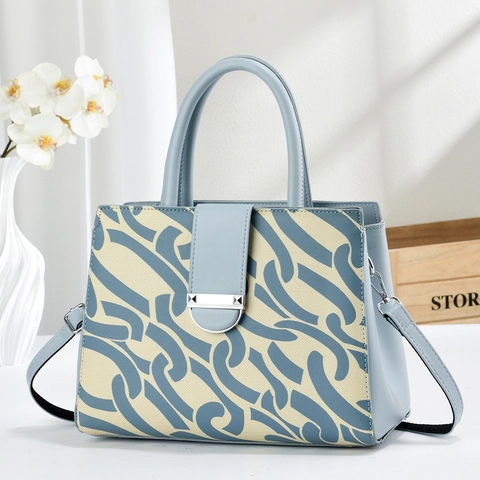 Sac Tote de Mode pour Femmes Grande Capacité en Cuir PU et Toile avec Coutures et Motif de Chaîne Sac à Main avec Bandoulière Amovible Sac à Bandoulière Élégant pour le Travail Quotidien