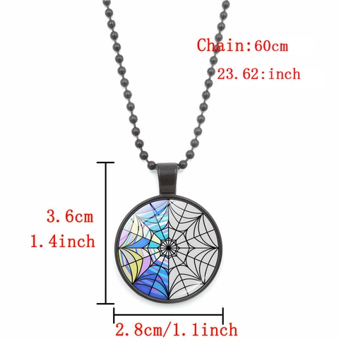 Collana Con Pendente A Ragnatela In Lega Di Zinco Cupola Di Vetro Colorata Geometrica Gioielli Stile Gotico Retrò Donna