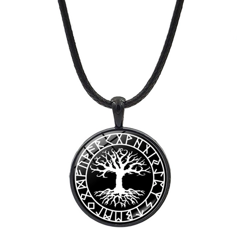 Hommes Viking Rune Amulette Collier Pendentif Alliage de Zinc Verre Corde en Cuir Mythologie Nordique Boussole Motif Rétro Punk Bijoux