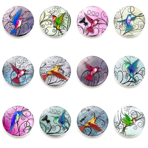Kolibri Glas Kühlschrankmagnete Buntes Vogelmuster Kristalldom Magnetische Whiteboard Aufkleber Für Haus Büro Küche Deko