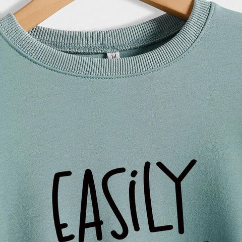 Easily Distracted By Dogs Felpa Donna Misto Cotone Girocollo Maniche Lunghe Pullover Casual Streetwear