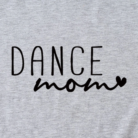 T-Shirt Donna Manica Corta Stampa Dance Mom Misto Cotone Casual Girocollo Moda Estate Top Largo