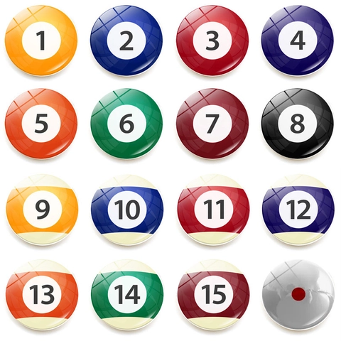 Aimants de Réfrigérateur Boule de Billard Autocollants Magnétiques en Verre Ronds Sport Maison Cuisine Décoration Pour Fans de Jeux de Table