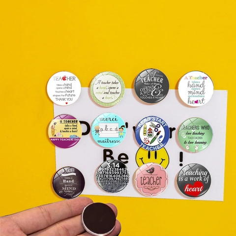 Synthetic Resin Teacher Appreciation Refrigerator Magnet Creative Quote Pattern Magnetic Sticker For Home Office Decoration Gifts