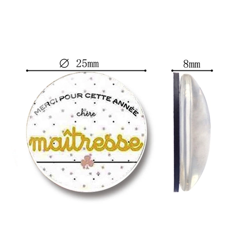 Aimants de Réfrigérateur en Verre de Cristal Citations Inspirantes Cadeau Enseignante Stickers Magnétiques Tableau Blanc Merci Maitresse