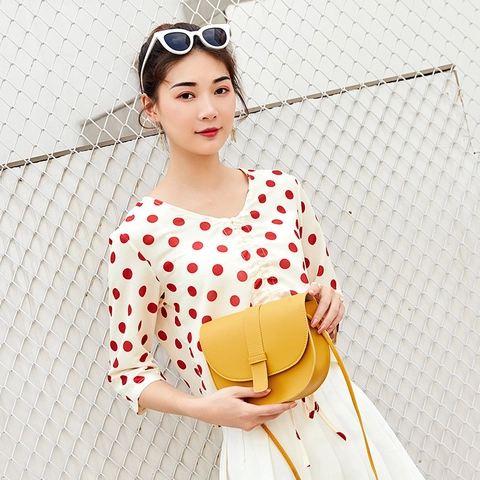 Women PU Leather Saddle Crossbody Bag Minimalist Semi Circle Shoulder Bag Decorative Strap Solid Color Casual Messenger Bag