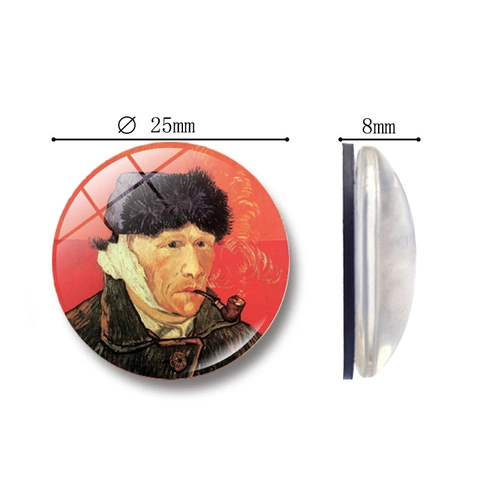 Van Gogh Oil Painting Crystal Glass Refrigerator Magnets Artistic Home Decor Magnetic Stickers For Fridge Office Kitchen