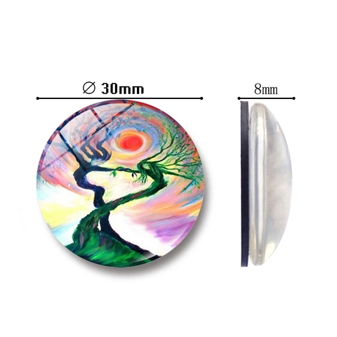 Tree Of Life Refrigerator Magnets Colorful Glass Fridge Magnets Artistic Magnetic Whiteboard Stickers For Home Decor