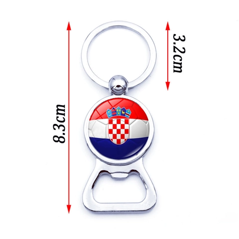 Zinc Alloy Football National Flag Bottle Opener Keychain Creative Metal Key Ring Sports Souvenir Gift For Fans