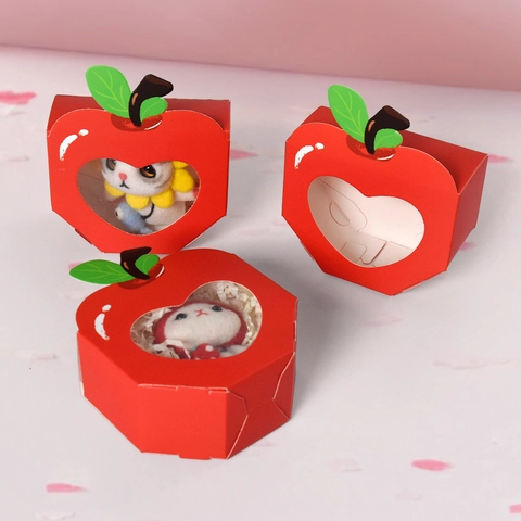 Scatole Regalo in Carta a Forma di Frutta e Animali Con Finestra Trasparente Sacchetti per Caramelle per Feste Compleanno Design Coniglio Mela Ananas