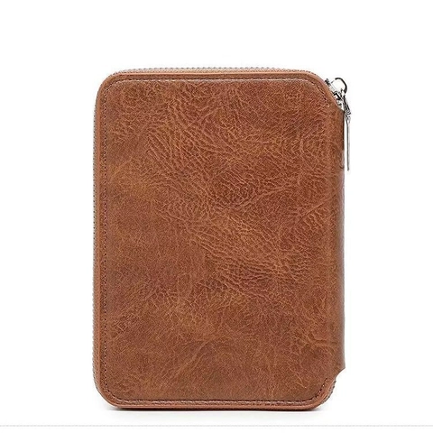 Reise Reisepasshülle Brieftasche PU Leder Reißverschluss Dokumentenorganisator Litchi Muster