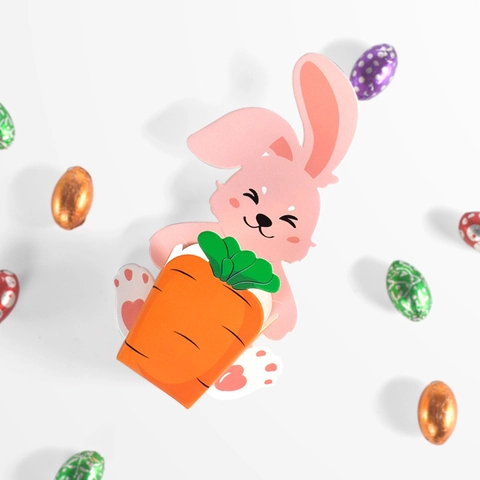 Schattige Cartoon Konijn Bunny Wortel Papier Snoepdoos Pasen Feest Cadeau Verpakking DIY Geschenkzakjes Voor Kinderen Jarig