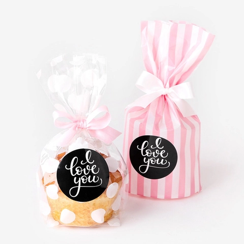 Valentine's Day Adhesive Stickers Thinking Of You You Are Loved Round Labels For Chocolate Box Gift Packaging DIY Seal Decor