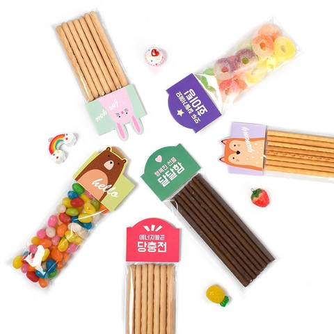 Cute Cartoon Animal Header Cards With Transparent OPP Bags For Bakery Cookies Candy Gift Wrapping Korean Style Packaging