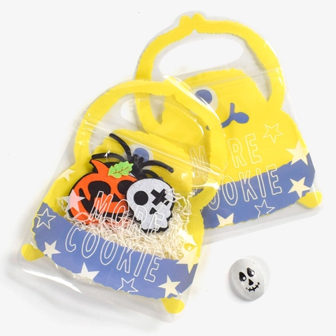 Cartoon Monster Tragbare Kekstüte Kunststoff Selbstversiegelnd Griff Leckerli Tasche Für Süßigkeiten Halloween Party Geschenkverpackung