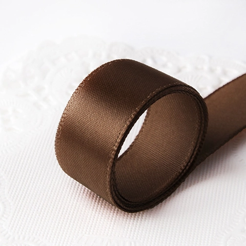 Satinband Glänzendes Polyester Dekoband Für Geschenkverpackungen Hochzeit Party Deko DIY Handwerk Kaffeebraun