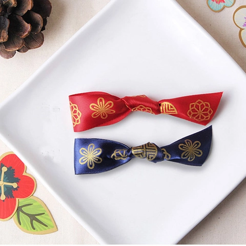 Decoratief Satijnen Lint Cadeauverpakking Goud Gestempeld Bloemmotief Polyester Lint Voor Feestelijke Party Taartdoos DIY