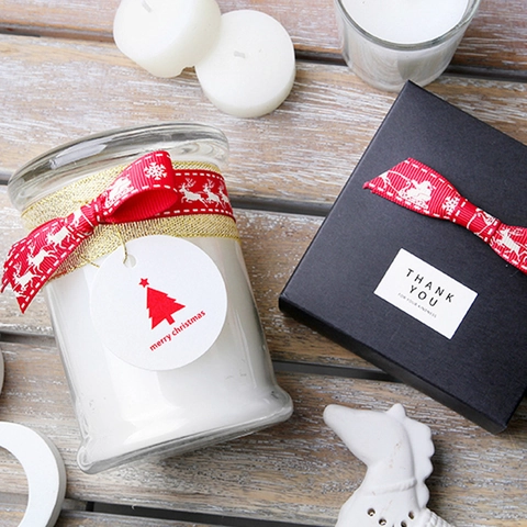Christmas Grosgrain Ribbon Red Polyester With White Reindeer Snowflake Pattern For Gift Wrapping DIY Crafts Party Decor