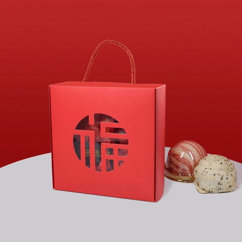 Rote Hohle Segen Charakter Papier Geschenkbox Tragbare Kartons Für Hochzeitsfeier Feier Backen Verpackung