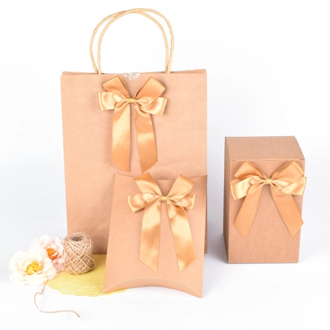 Handmade Satin Bow Ribbon For Gift Box Packaging Decoration Clothing Accessories DIY Craft Wedding Party Festive Decor