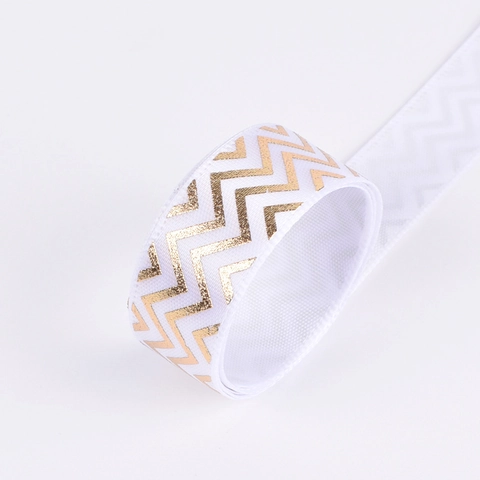 Polyester Decorative Satin Ribbon For Gift Wrapping DIY Crafts Wedding Party Decoration Feather And Chevron Pattern Tape