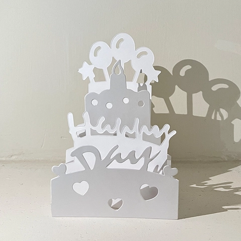 Biglietto di Auguri 3D Pop Up Bianco Taglio Laser Torta di Compleanno Castello Moschea Biglietti di Auguri per Festa di Compleanno Casa Ramadan Eid Mubarak