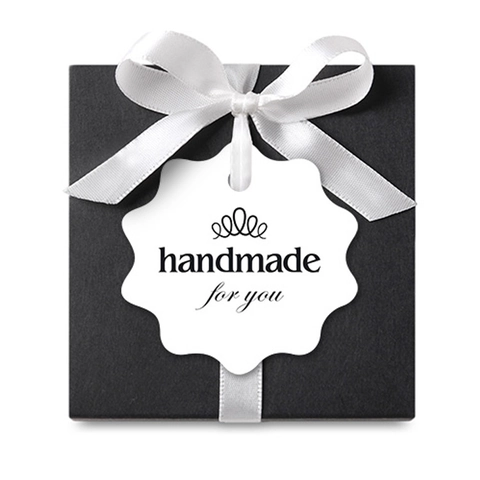 Etichette Regalo in Cartoncino Bianco Festonato Stile Coreano Semplice Decorazione Imballaggio per Matrimonio Festa Handmade Thanks