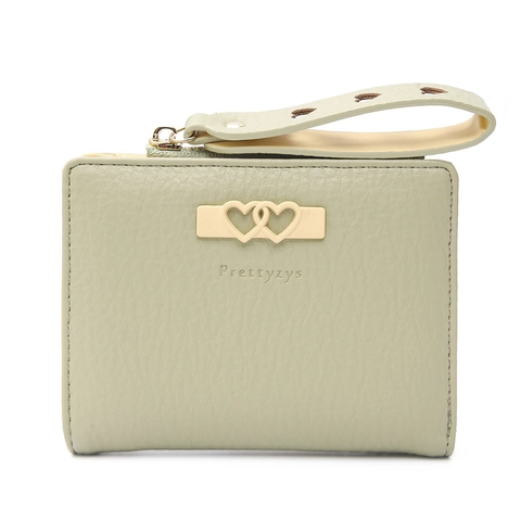 Γυναικείο Κοντό Πορτοφόλι Bifold PU Δέρμα Σχέδιο Lychee Διπλή Καρδιά Πόρπη Λουράκι Καρδιά Πορτοφόλι Για Κέρματα