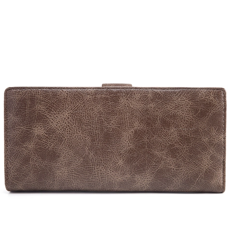 Vintage Damen Lange Brieftasche PU Leder Clutch Zweifach Gefaltete Geldbörse Mit Schnalle Reißverschluss Kartenfächern Münzfach Retro Mode Handtasche