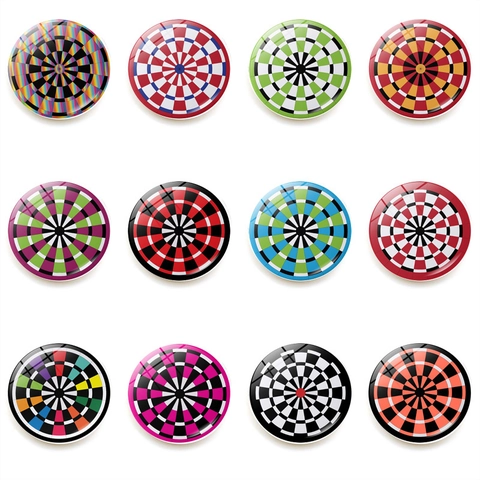 Crystal Glass Dartboard Fridge Magnets Colorful Bullseye Magnetic Stickers For Kitchen Home Office Decoration Whiteboard Accessories