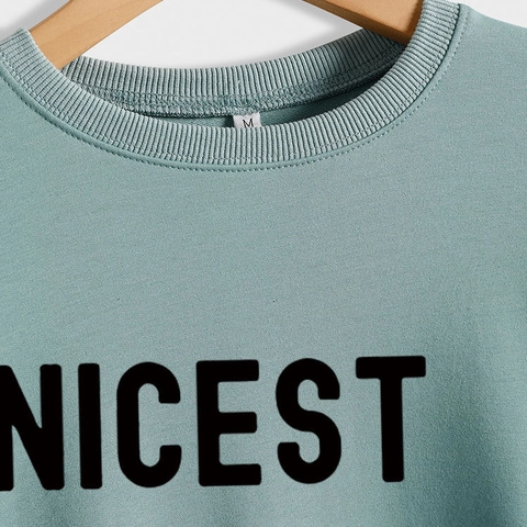 Sudadera De Mujer Nicest Mean Teacher Ever Eslogan Cuello Redondo Manga Larga Casual Mezcla De Algodón Top