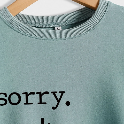 Felpa Donna Misto Cotone Sorry Can't Gymnastics Bye Grafica Maniche Lunghe Girocollo Casual Pullover Streetwear