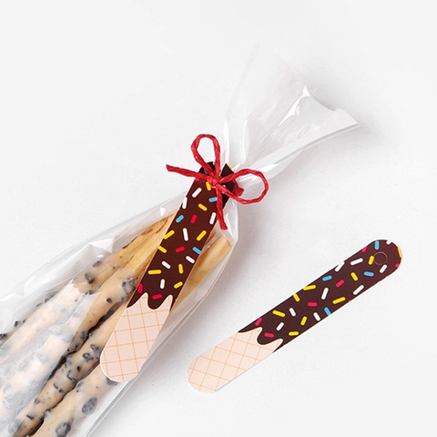 Cute Cartoon Chocolate Stick Style Decorative Paper Card Gift Tag For Baking Packaging DIY Wedding Party Favor Accessory