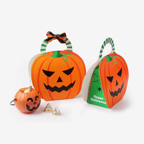 Halloween Geist Kürbis Tragbare Papier Süßigkeiten Boxen Kreative Geschenkverpackung Mit Griffen Party Zubehör