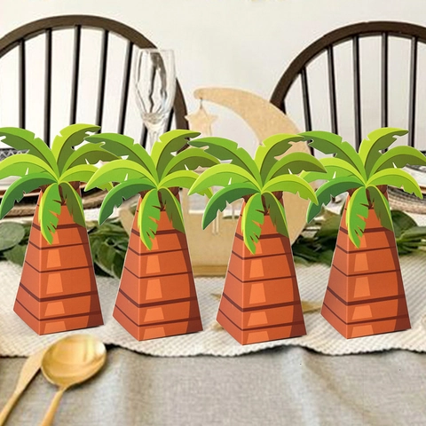 Tropische Palmenform Süßigkeitenbox Kreative 3D Faltbare Papier Geschenkbox Für Hochzeit Geburtstag Sommer Party Deko