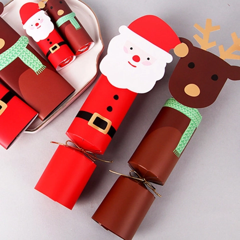 Cartoon Kerst Cracker Cadeaudozen Kerstman Rendier Vorm Kartonnen Snoepdozen Vakantie DIY Feestverpakking