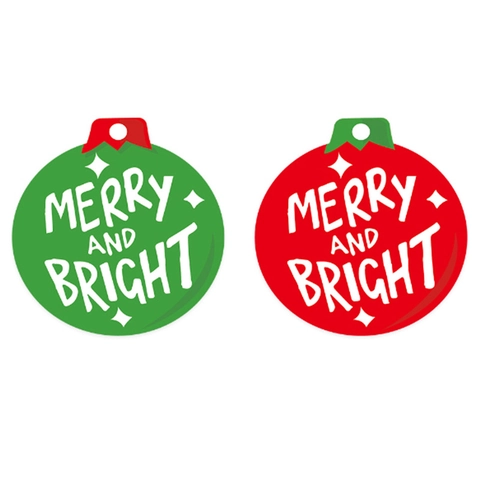 Runde Kerst Cadeaukaartjes Gecoat Papier Merry And Bright Sterpatronen DIY Feestelijke Decoratie Ornament