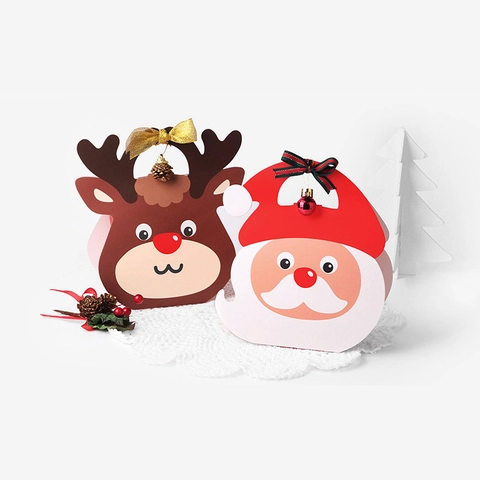 Weihnachten Weihnachtsmann Rentier Geschenkbox Cartoon Papier Verpackungsbox Mit Griff Für Feiertags Party Gastgeschenke Dekor