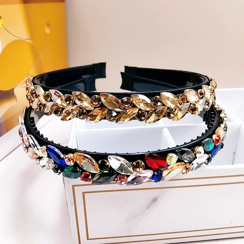 Cerchietto Per Capelli In Cristallo Elegante Con Denti Antiscivolo Fatto A Mano Brillantini In Strass Per Donna Lusso Styling