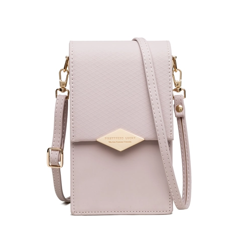 Borsa A Tracolla Per Cellulare Da Donna Pelle PU Motivo Trapuntato Tracolla Regolabile Mini Pochette Elegante