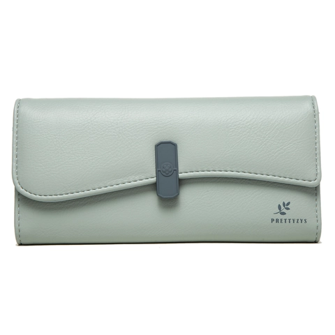 Portefeuille Long Femme Cuir PU Motif Litchi Pliable Grande Capacité Emplacements Cartes Pochette Style Frais
