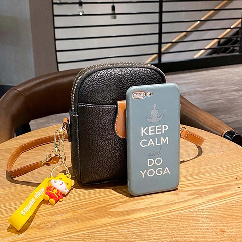 Mini Borsa A Tracolla Per Cellulare Donna Pelle PU Grana Doppia Cerniera Borsa A Spalla Con Ciondolo A Forma Di Tigre