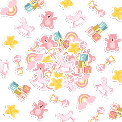 Simpatici Coriandoli di Carta per Baby Shower a Forma di Orso per Decorazioni Feste di Compleanno Pastello Cavallo a Dondolo