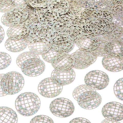Disco Ball Confetti Cardstock Hollow Mesh Laser Holographic Shiny Decoration For Wedding Birthday Party Table Scatter