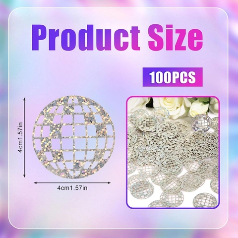 Disco Ball Confetti Cardstock Hollow Mesh Laser Holographic Shiny Decoration For Wedding Birthday Party Table Scatter