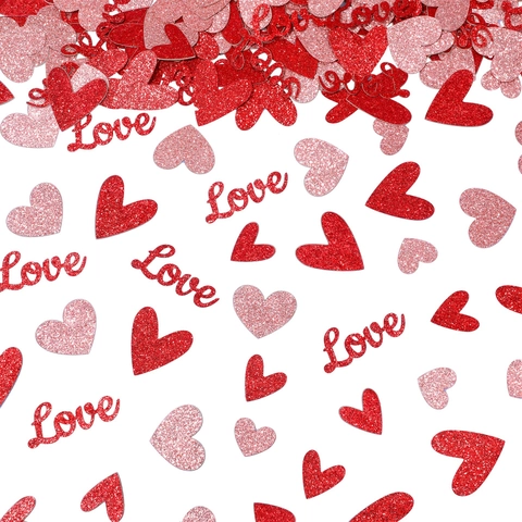 Coriandoli In Carta Luccicante Cuore E Love Rosso Rosa Decorazioni Per Tavolo Matrimonio San Valentino Festa